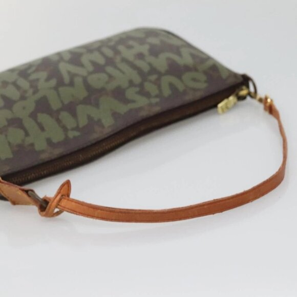 LOUIS VUITTON Graffiti Pochette Accessoires Pouch Khaki M92191 LV Auth bs28566 - Picture 8 of 16